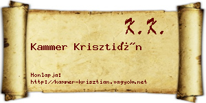 Kammer Krisztián névjegykártya